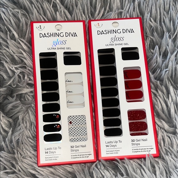 Dashing Diva Other - NWT Dashing Diva Gloss Ultra Shine Gel Nail Strips - Valentine’s Day Set of 2
